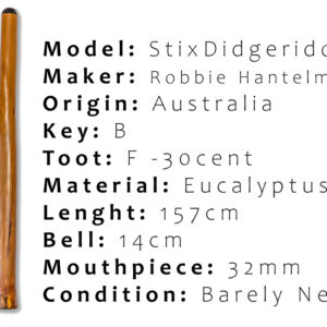 Termite-Hollowed Eucalyptus Didgeridoo - KEY: B - from Australia by "Stix", Robbie Hantelmann